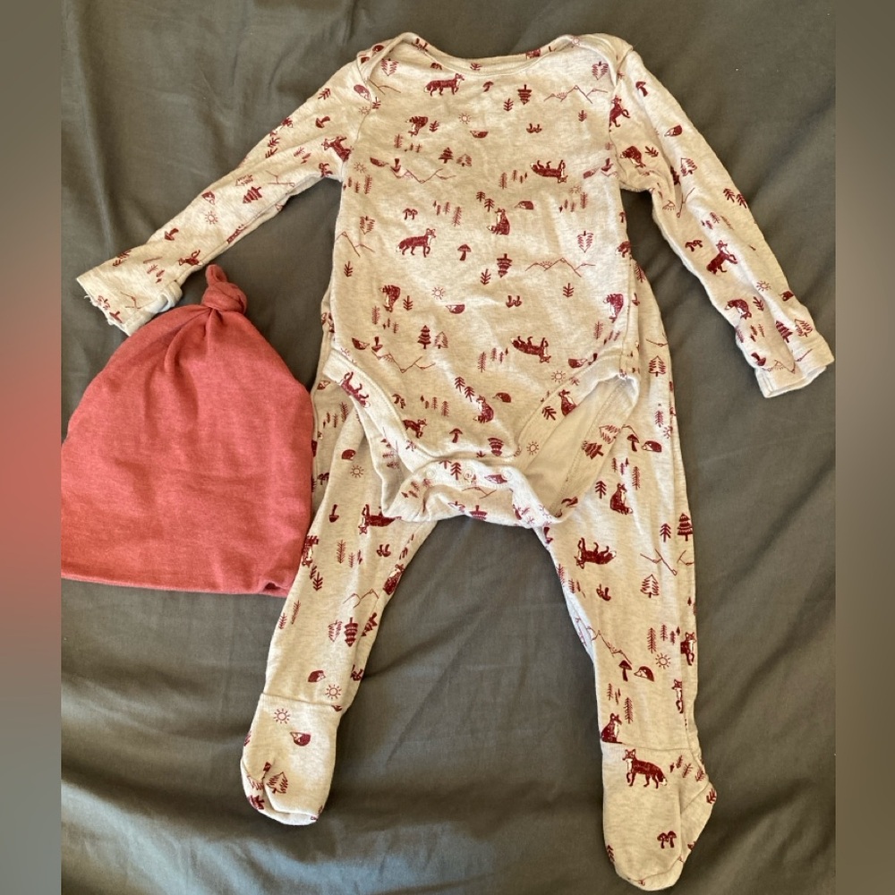 Old Navy Onesie, Footed Pants and Hat